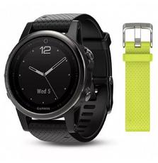 Смарт-часы Garmin Fenix 5s Sapphire Black with Black & Yellow Silicone Bands (010-01685-11)