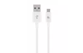 Дата кабель USB 2.0 Micro 5P to AM Cablexpert (CC-USB2P-AMmBM-1M-W) - Фото