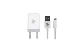 Набор Сетевое ЗУ 2E USB Wall Charger USB:DC5V/2.1A +кабель Lightning 2.4A, white - Фото