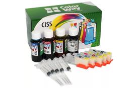 Комплект перезаправних картриджів ColorWay Canon IP7240/MG5440+(1xPigment+4х100) (IP7240RC-5.1P) - Фото