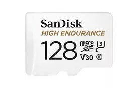 Карта памяти SanDisk 128GB microSDXC C10 UHS-I U3 V30 R100/W40MB/s High Endurance - Фото