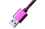 Дата кабель USB 2.0 AM to Lightning 1.0m Rose/Black Grand-X (FL05RSB)