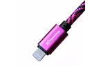 Дата кабель USB 2.0 AM to Lightning 1.0m Rose/Black Grand-X (FL05RSB)