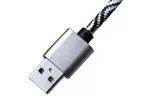 Дата кабель USB 2.0 AM to Micro 5P 1.0m Cu, 1.5A, White/Black Grand-X (FM05WB)