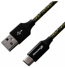 Дата кабель USB 2.0 AM to Type-C 1.0m Yellow/Black Grand-X (FC06YB)
