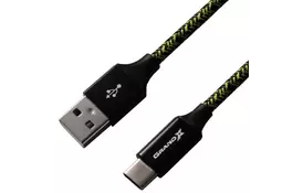Дата кабель USB 2.0 AM to Type-C 1.0m Yellow/Black Grand-X (FC06YB) - Фото