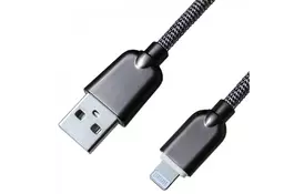 Дата кабель USB 2.0 AM to Lightning 1.0m 1.5A Dark Silver Grand-X (ML02DS) - Фото