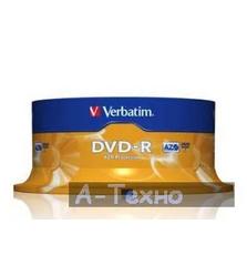 Диск DVD Verbatim 4.7Gb 16X CakeBox 25шт (43522)