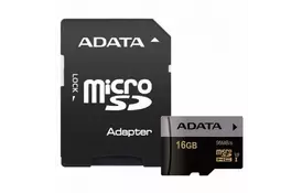 Карта памяти ADATA 16GB microSD class 10 UHS-I U3 V30 Premier Pro (AUSDH16GUI3V30S-RA1) - Фото