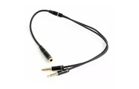 Кабель мультимедийный Jack 3.5mm F to 2 x Jack 3.5mm M Cablexpert (CCA-418M) - Фото