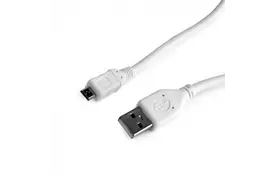 Дата кабель USB 2.0 AM to Micro 5P 0.1m Cablexpert (CCP-mUSB2-AMBM-W-0.1M) - Фото