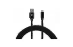 Дата кабель USB 2.0 AM to Micro 5P 1.0m Fur black 2E (2E-CCMTAC-BLACK)