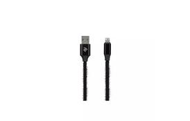 Дата кабель USB 2.0 AM to Lightning 1.0m Fur black 2E (2E-CCLAC-BLACK) - Фото