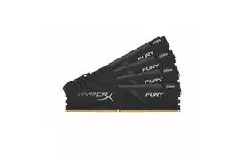Модуль памяти для компьютера DDR4 64GB (4x16GB) 3000 MHz HyperX Fury Black Kingston (HX430C15FB3K4/64) - Фото