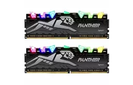 Модуль памяти для компьютера DDR4 16GB (2x8GB) 2666 MHz Panther Rage RGB Silver Apacer (EK.16GAV.GQNK2) - Фото