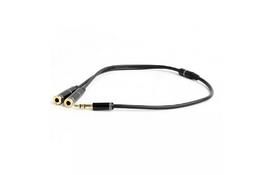 Кабель мультимедийный Jack 3.5mm M to 2 x Jack 3.5mm F 0.1m Cablexpert (CCA-415M-0.1M) - Фото
