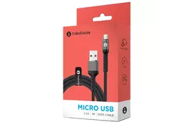 Дата кабель USB 2.0 AM to Micro 5P 1.0m 2.4A Denim Grey MakeFuture (MCB-MD1GR) - Фото