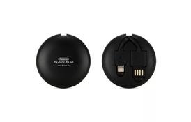 Дата кабель USB 2.0 AM to Lightning + Micro 5P 1.0m Retractable black Remax (RC-099T-BLACK) - Фото