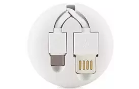 Дата кабель USB 2.0 AM to Type-C 1.0m Roller type Retractable white Remax (RC-099A-WHITE) - Фото