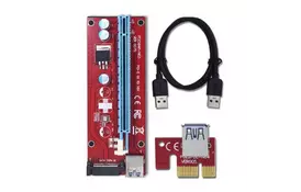 Райзер PCI-E x1 to 16x 60cm USB 3.0 Cable 15Pin SATA Power v.007S R Dynamode (RX-riser-007S 15 pin) - Фото