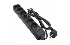 Сетевой фильтр питания PATRON 1.8 m3*1mm2 (SP-1062) 6 розеток BLACK (EXT-PN-SP-1062) - Фото