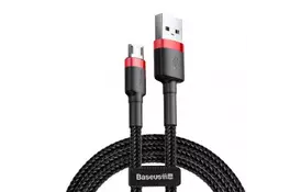 Дата кабель USB 2.0 AM to Micro 5P 1.0m Cafule 2.4A red+black Baseus (CAMKLF-B91) - Фото