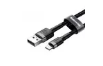Дата кабель USB 2.0 AM to Lightning 0.5m Cafule 2.4A grey+black Baseus (CALKLF-AG1)