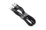 Дата кабель USB 2.0 AM to Lightning 0.5m Cafule 2.4A grey+black Baseus (CALKLF-AG1)