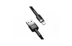 Дата кабель USB 2.0 AM to Lightning 1.0m Cafule 2.4A gray+black Baseus (CALKLF-BG1)