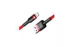 Дата кабель USB 2.0 AM to Lightning 1.0m Cafule 2.4A red+red Baseus (CALKLF-B09)