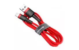 Дата кабель USB 2.0 AM to Lightning 2.0m Cafule 1.5A red+red Baseus (CALKLF-C09) - Фото