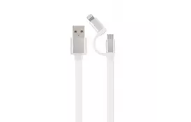 Дата кабель USB 2.0 AM to Lightning/Micro 1.0m Cablexpert (CC-USB2-AM8PmB-1M-SV) - Фото