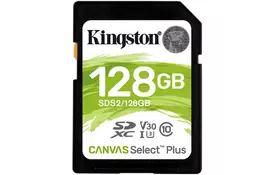 Карта памяти Kingston 128GB SDXC class 10 UHS-I U3 Canvas Select Plus (SDS2/128GB) - Фото