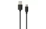 Дата кабель USB 2.0 AM to Type-C 1.8m Spring black Vinga (VCPDCTCS1.8BK)