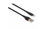 Дата кабель USB 2.0 AM to Micro 5P 1.0m cylindric nylon back Vinga (VCPDCMCANB1BK)