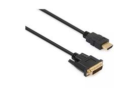 Кабель мультимедийный HDMI to DVI 24+1pin, 1.8m Vinga (VCPHDMI2DVIMM1.8BK) - Фото