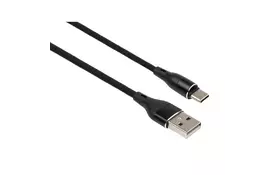 Дата кабель USB 2.0 AM to Type-C 1.0m cylindric nylon back Vinga (VCPDCTCCANB1BK) - Фото
