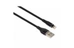 Дата кабель USB 2.0 AM to Lightning 1.0m cylindric nylon back Vinga (VCPDCLCANB1BK)