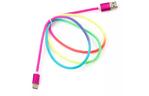 Дата кабель USB 2.0 AM to Type-C 1.0m rainbow nylon Vinga (VCPDCTCCOLNB1RS)