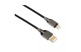 Дата кабель USB 2.0 AM to Lightning 1.0m 2-sides usb nylon black Vinga (VCPDCL2SNB1BK) - Фото