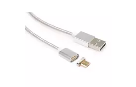 Дата кабель USB 2.0 AM to Micro 5P 1.0m Magnetic Vinga (VCPDCMMAG1S) - Фото