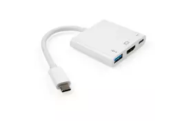 Концентратор Vinga Type-C to HDMI+USB3.0+Type-C PD (VCPATC2HDMIUSBPDWH) - Фото