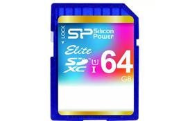 Карта памяти Silicon Power 64Gb SDXC class 10 UHS-I Elite (SP064GBSDXAU1V10) - Фото