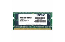 Модуль памяти для ноутбука SoDIMM DDR3 8GB 1600 MHz Patriot (PSD38G16002S) - Фото