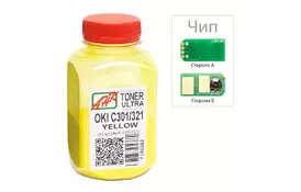 Тонер OKI C301/321, 50г Yellow+chip AHK (1505328) - Фото