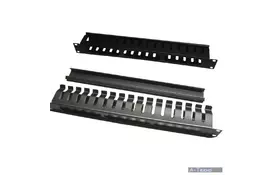 Кабельный организатор ESERVER 19" 1U гребенчатый, цельнометалический (40058) - Фото