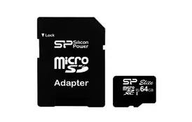 Карта памяти Silicon Power 256Gb microSDXC Class 10 UHS-I U1 Elite + adapter (SP256GBSTXBU1V21SP) - Фото