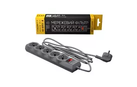Сетевой фильтр питания LogicPower LP-X5 PREMIUM, 3m, Grey (9587) - Фото