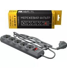 Сетевой фильтр питания LogicPower LP-X5 PREMIUM, 5m, Grey (9588)