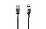 Дата кабель USB 2.0 AM to Lightning 1.0m Cigan Powerful Magnet Remax (RC-156I-BLACK)